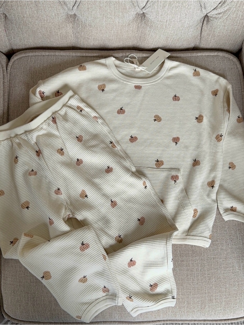 NEW Quincy Mae Waffle Knit Pumpkin Set 4/5y